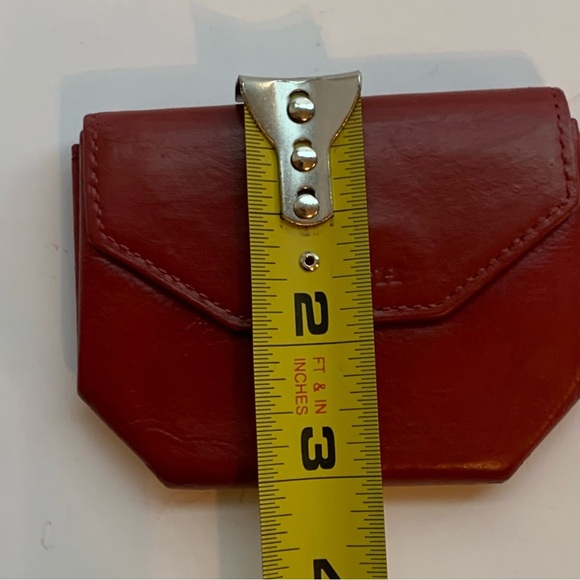 VTG Coach Red Leather Coin Pouch Geometric Envelope Expandable RESTORED 90s Y2K - Picture 15 of 16